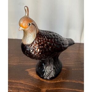Vintage Avon Quail Decanter Amber Glass Wild Country After Shave Bottle 5.5oz